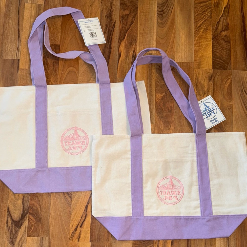 Trader Joe’s Large Lavender/Purple Canvas Tote Bag